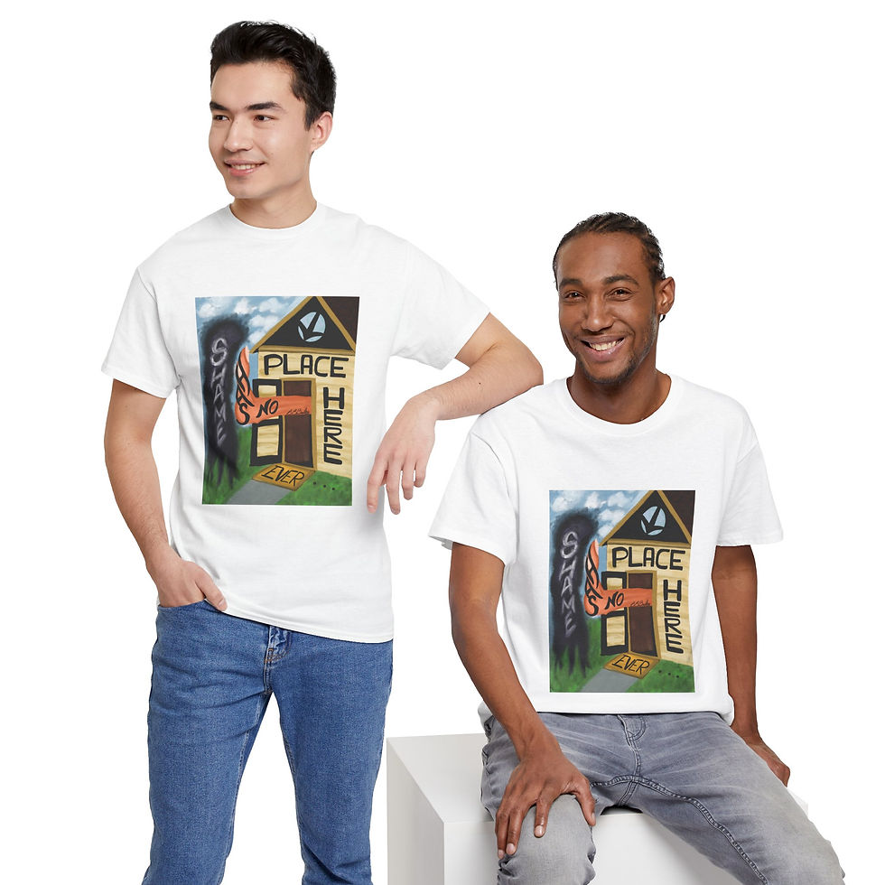 Thumbnail: 'Shame Has No Place Here' Unisex Heavy T-shirt, Multiple Colors 
