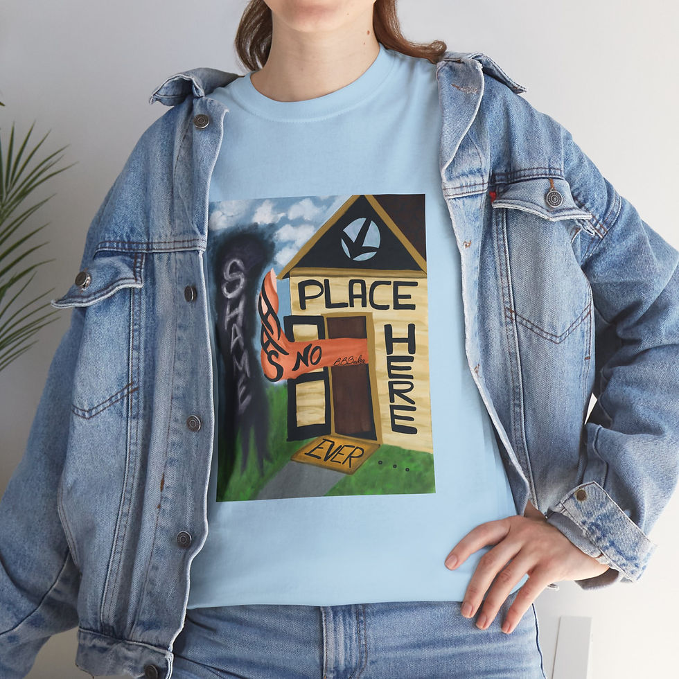Thumbnail: 'Shame Has No Place Here' Unisex Heavy T-shirt, Multiple Colors 