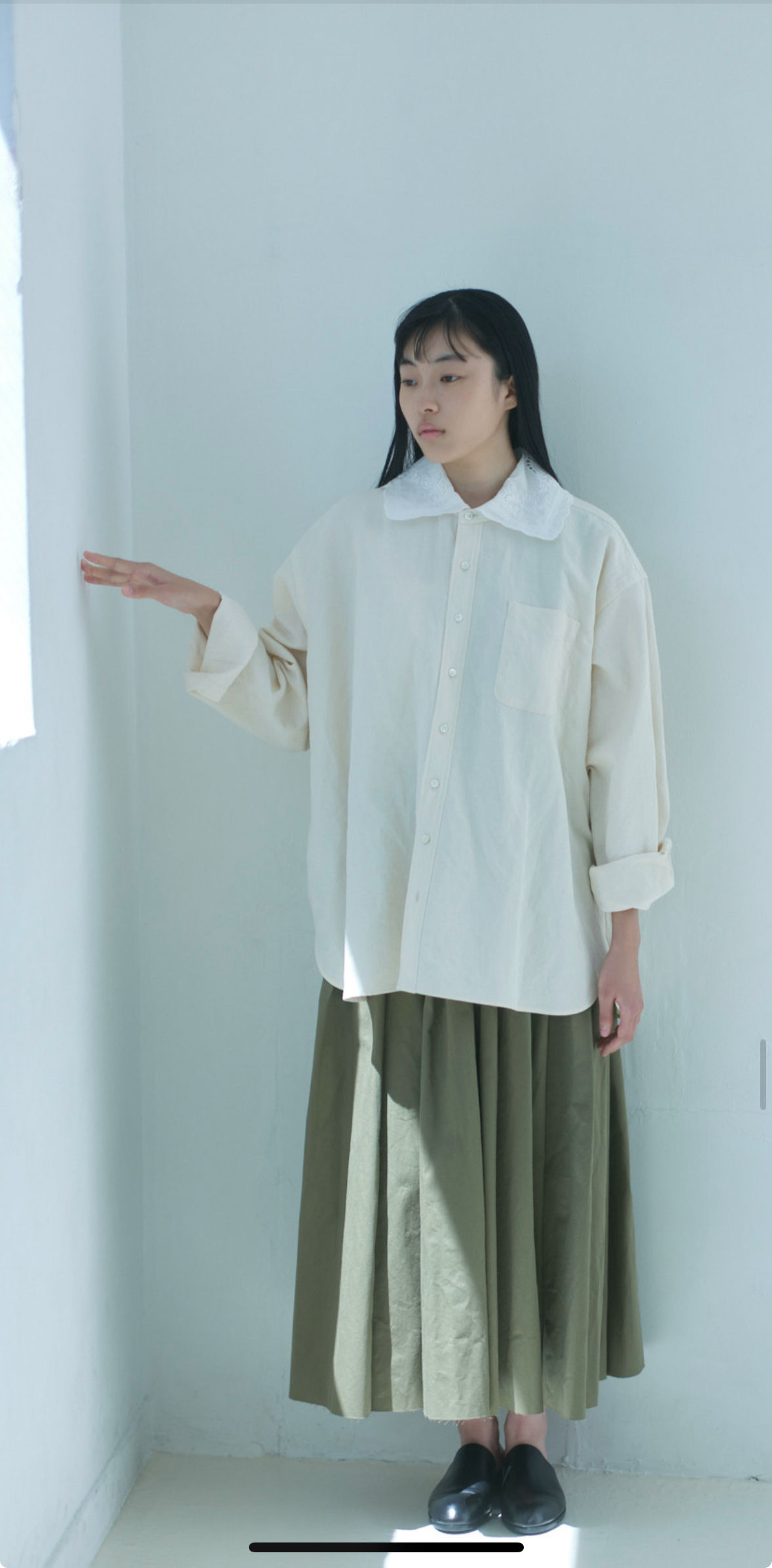 Native Village Embroidery Collar Shirt