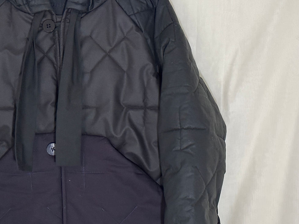 Thumbnail: Phoebe English x Lavenham Quilted Tie Details Waxed Cotton Jacket
