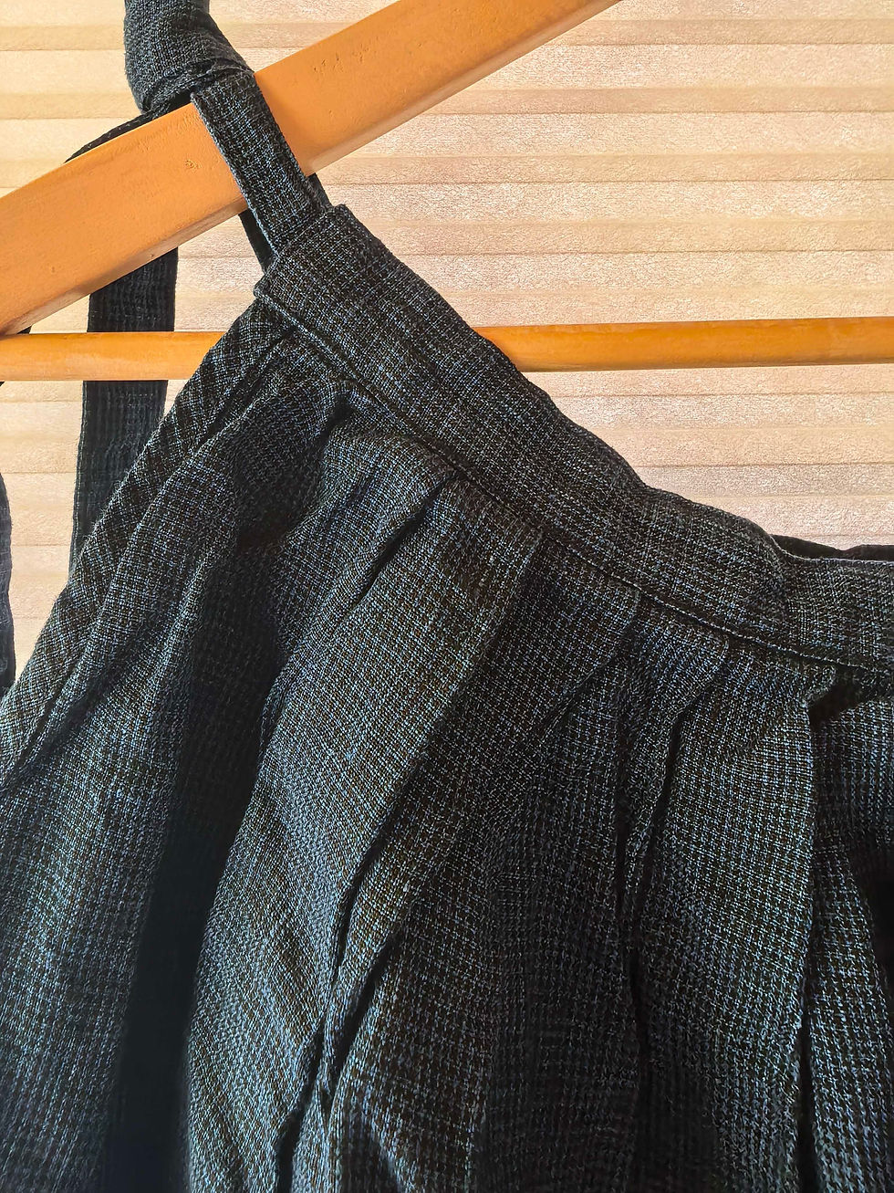 Thumbnail: Garment Reproduction of Workers Berger Long Skirt Indigo Houndstooth