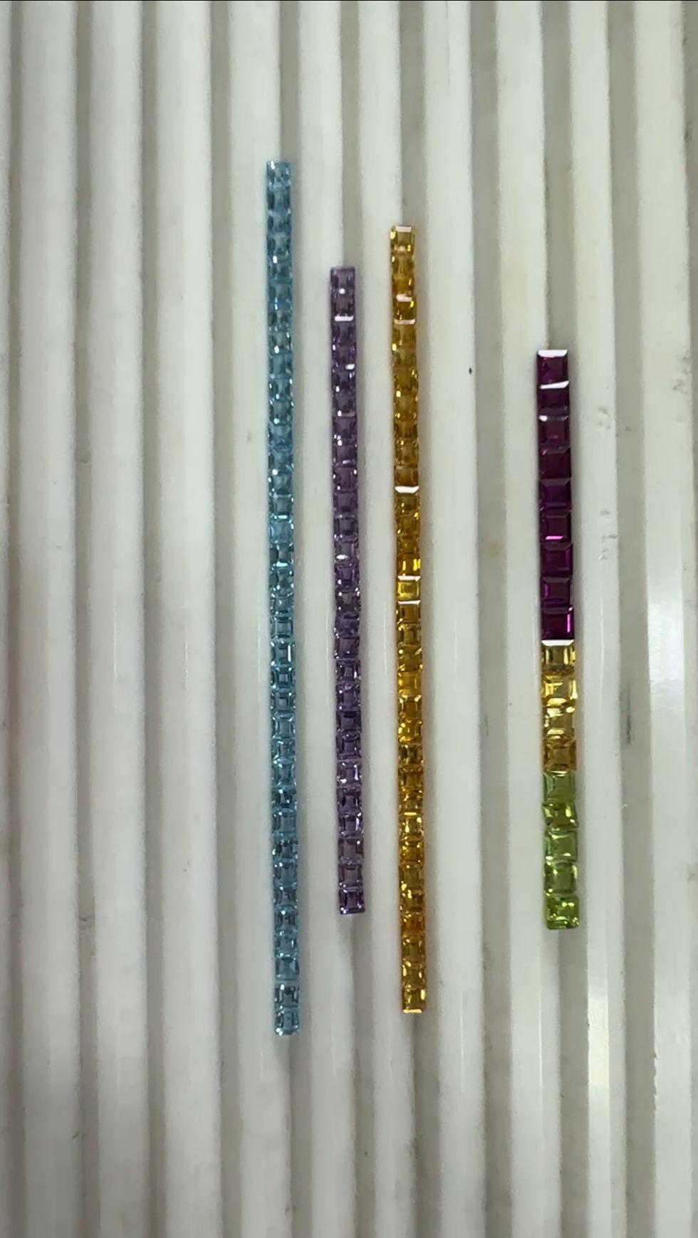 Blue Topaz, Amethyst, Peridot and Citrine Square gemstones