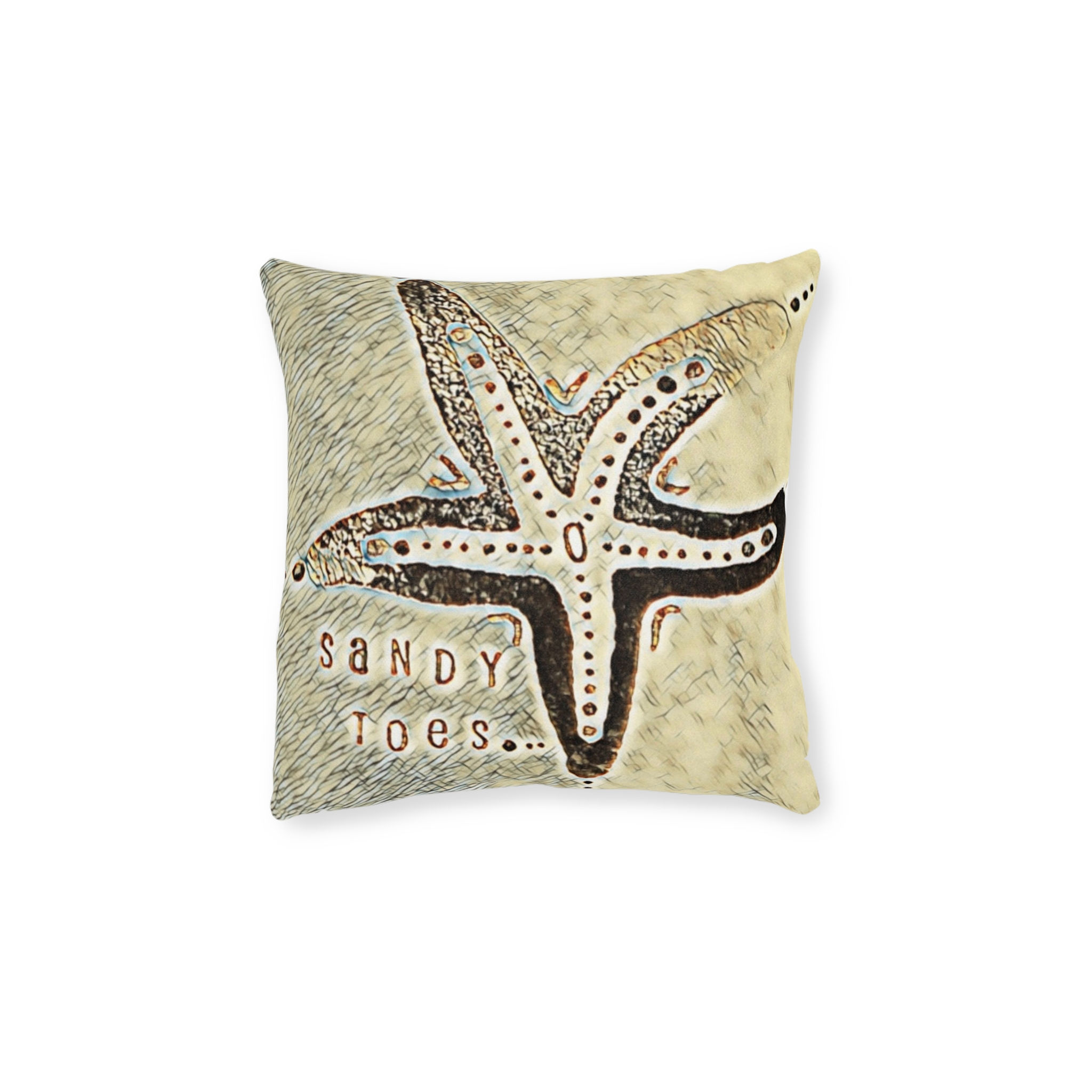 DD® COASTAL RANGE 'Sandy Toes' BEIGE Square Cushion - Beach Decor, Coastal