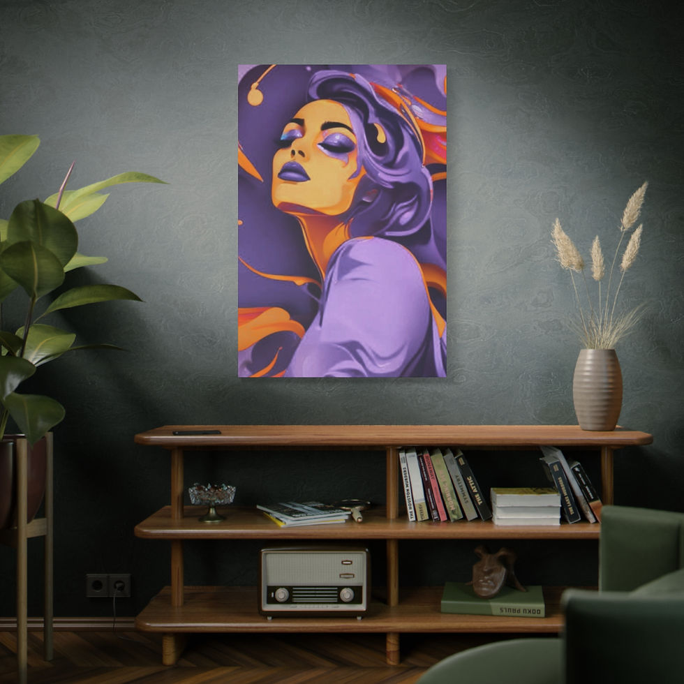 Thumbnail: DD® 'FEMANINE GRACE' Wall Art Canvas - ORANGE & PURPLE DESIGN, Home Decor