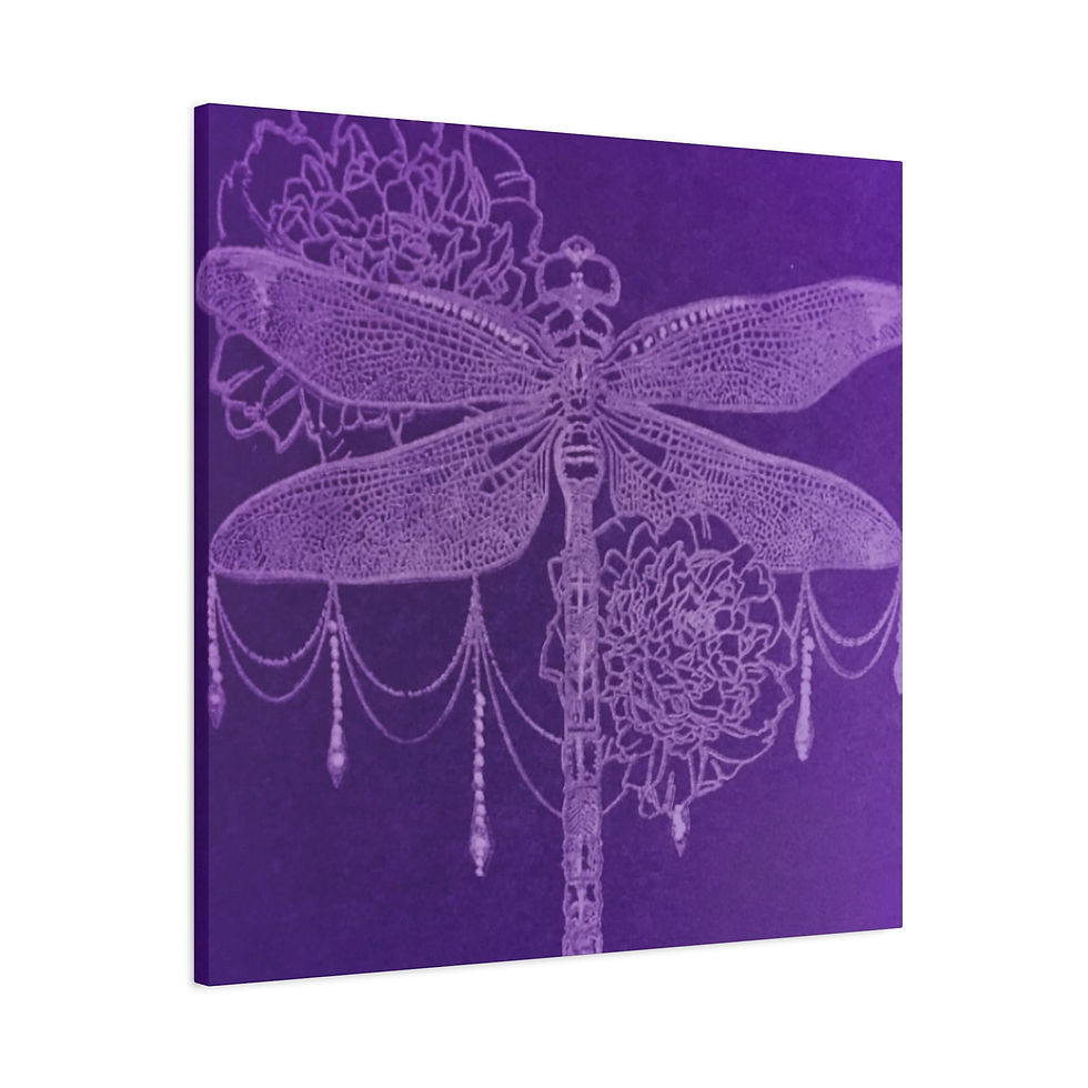 Thumbnail: DD® Vibrant Dragonfly JEWEL PURPLE DESIGN Canvas Art, Home Decor, Art, Gift