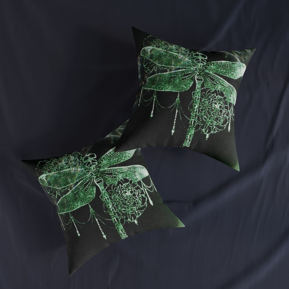 Thumbnail: DD® 'DARK RANGE- COBWEB' Square Cushion, Boho Dragonfly Decorative Home Decor