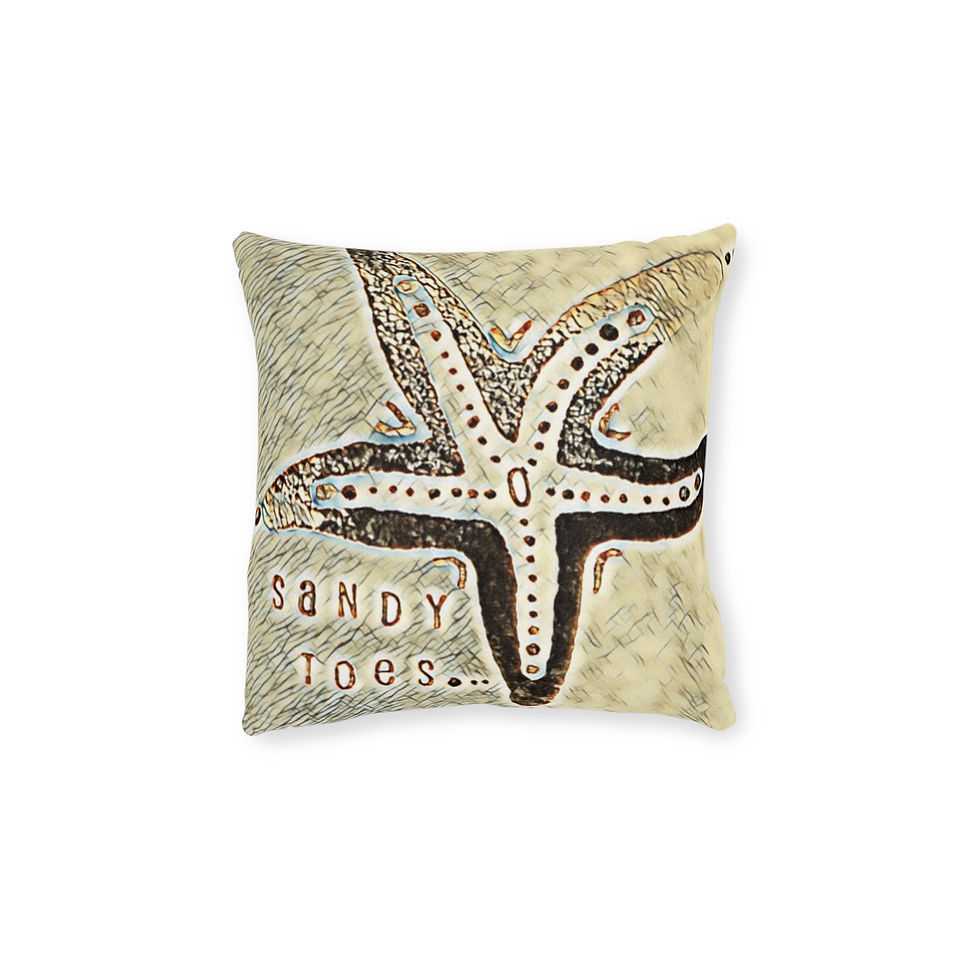 Thumbnail: DD® COASTAL RANGE 'Sandy Toes' BEIGE Square Cushion - Beach Decor, Coastal