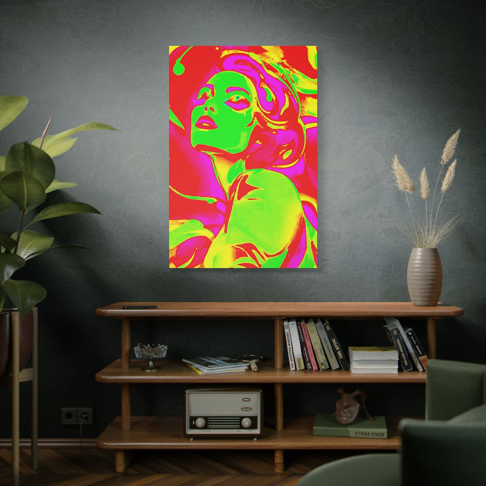 Thumbnail: DD® 'FEMANINE GRACE' Wall Art Canvas - NEON PINK & GREEN DESIGN, Home Decor