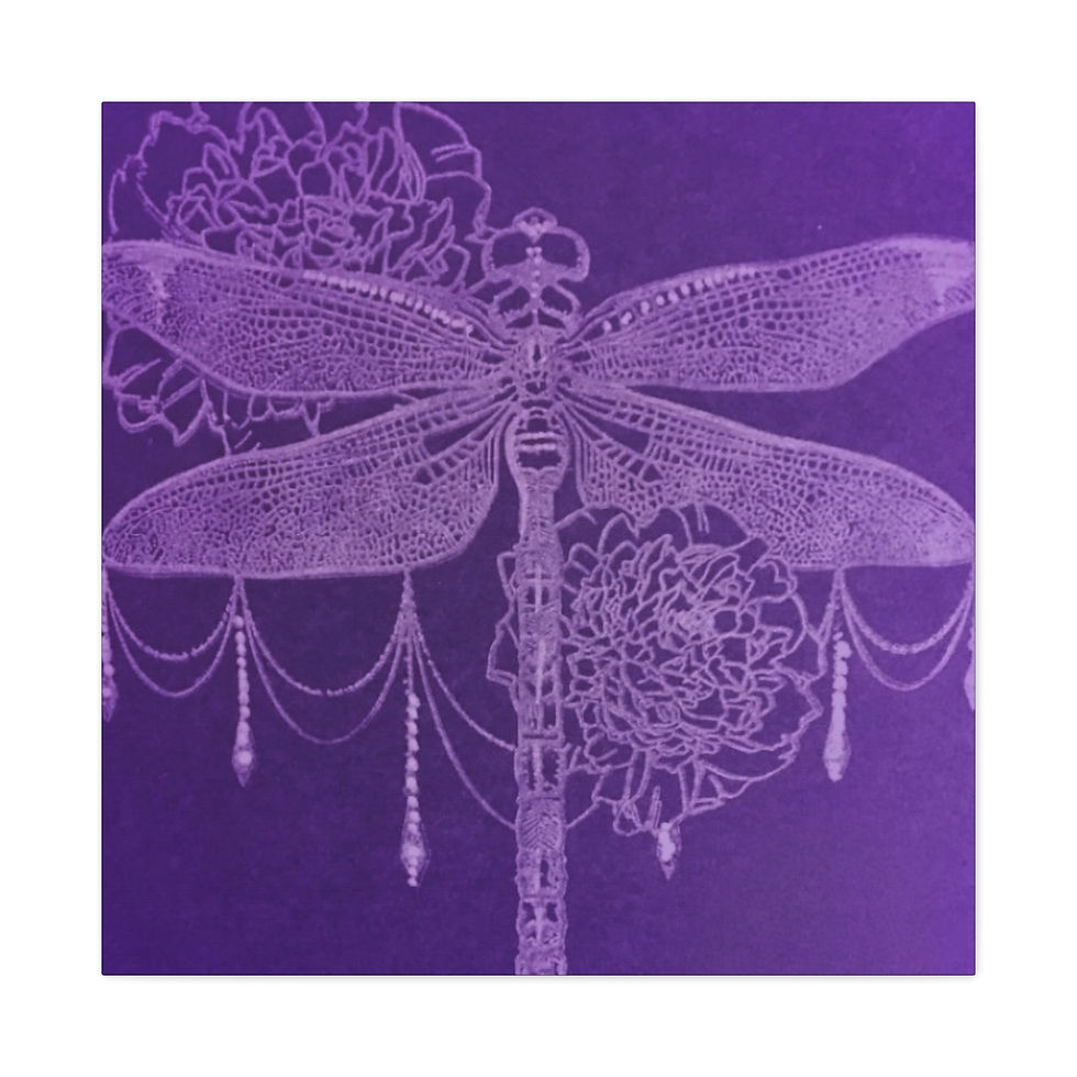 Thumbnail: DD® Vibrant Dragonfly JEWEL PURPLE DESIGN Canvas Art, Home Decor, Art, Gift