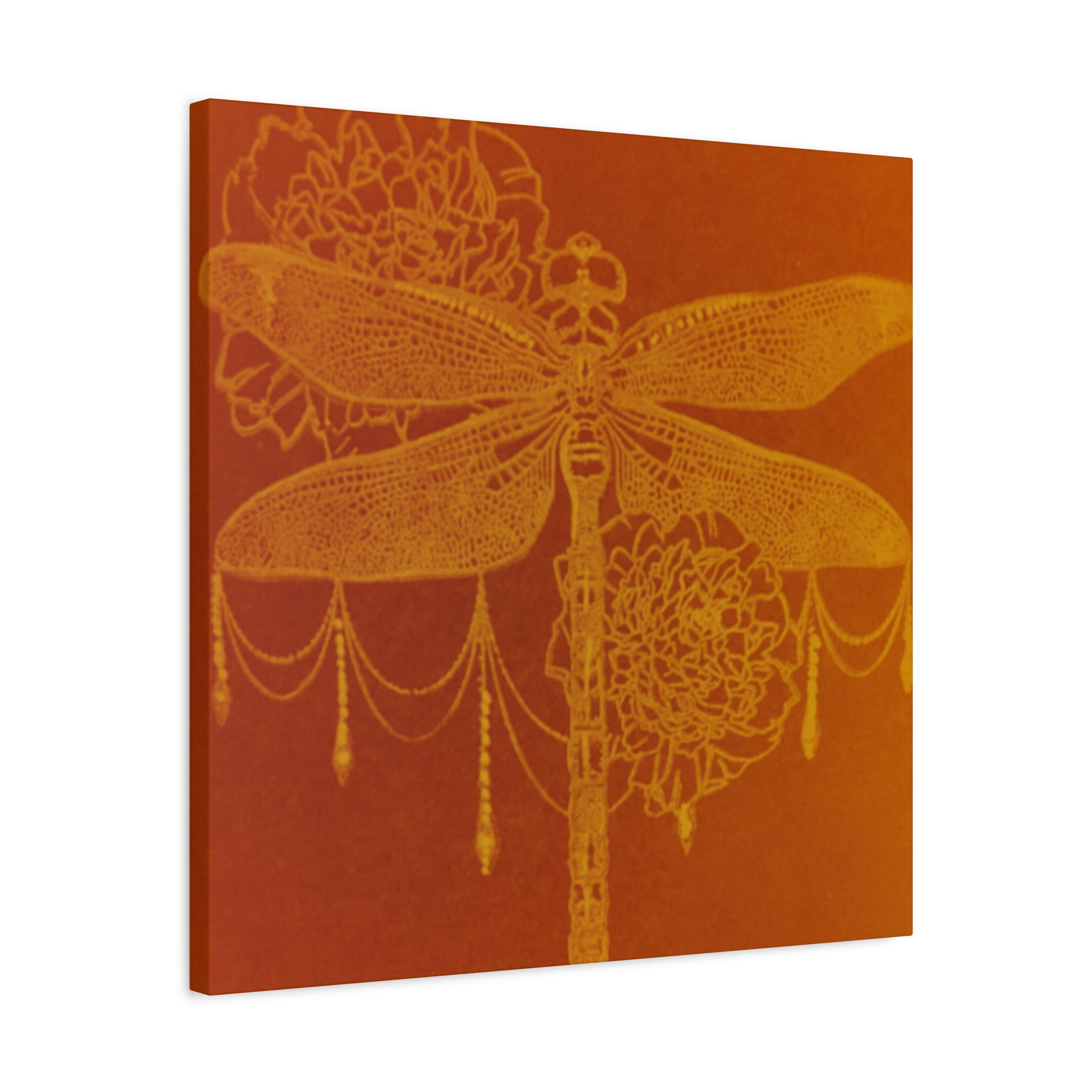 DD® Vibrant Dragonfly JEWEL ORANGE DESIGN Canvas Art, Home Decor, Art, Gift