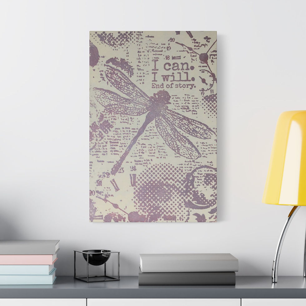 Thumbnail: DD® Dragonfly 'I CAN I WILL' CREAM Canvas Art Print, Inspiration Wall Decor,Art