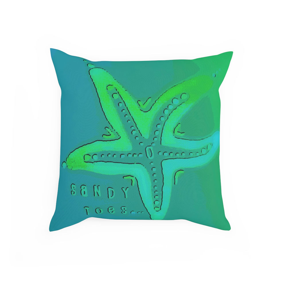 Thumbnail: DD® COASTAL RANGE 'Sandy Toes' GREEN Square Cushion - Beach Decor, Coastal
