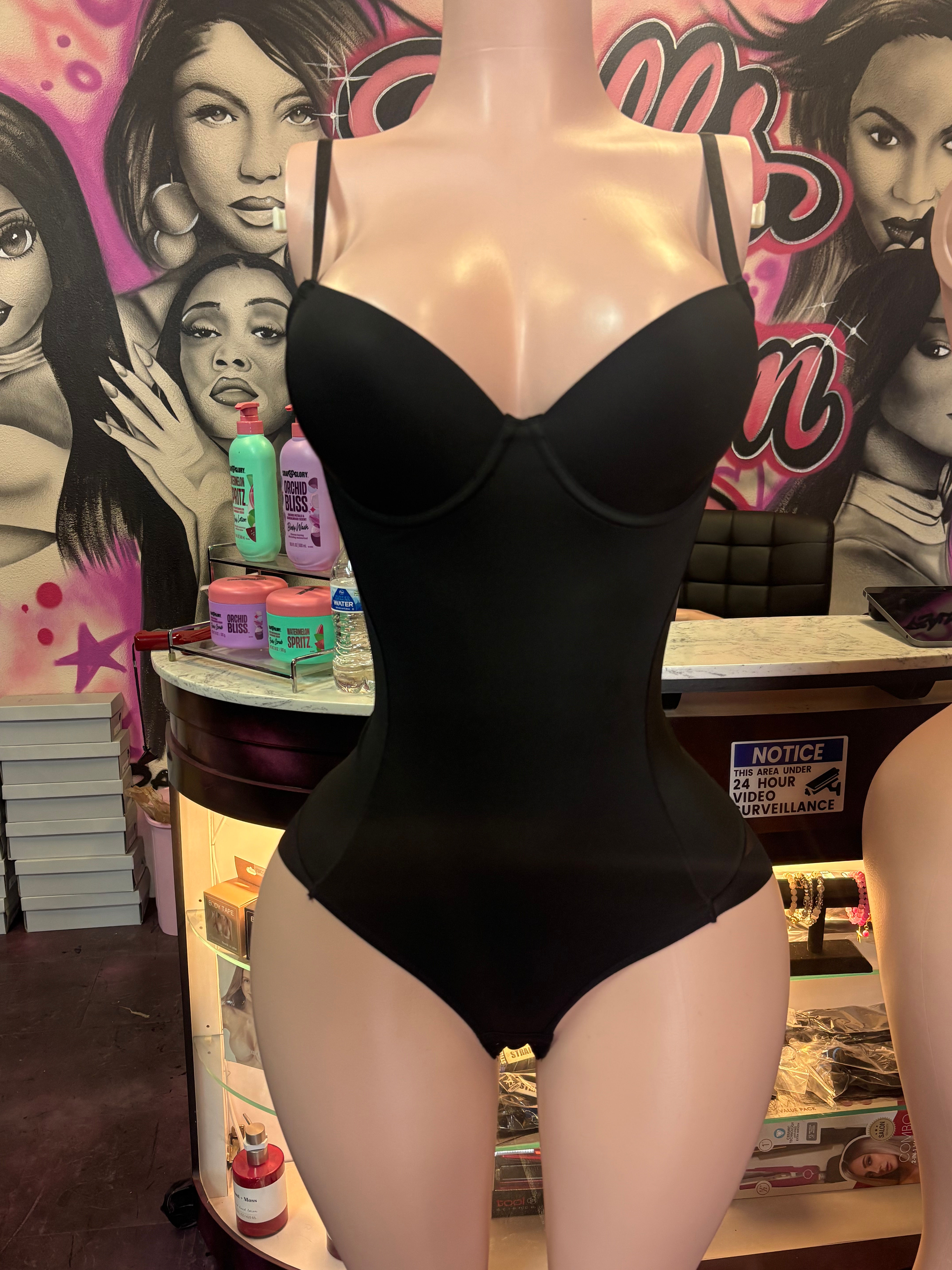 Black body suit corset