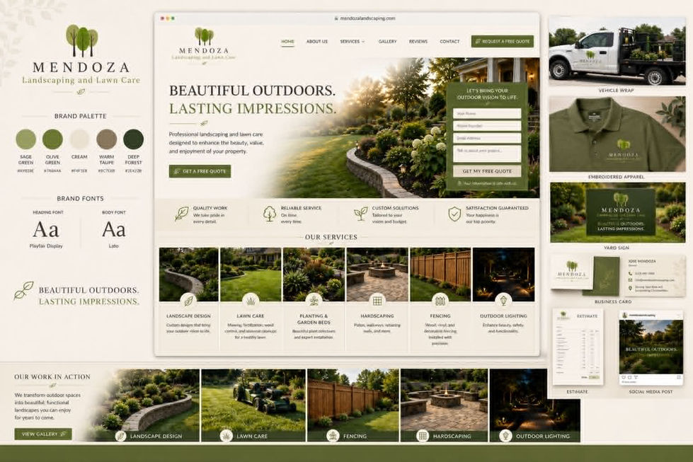 Website design and brand development for Mendoza Landscaping