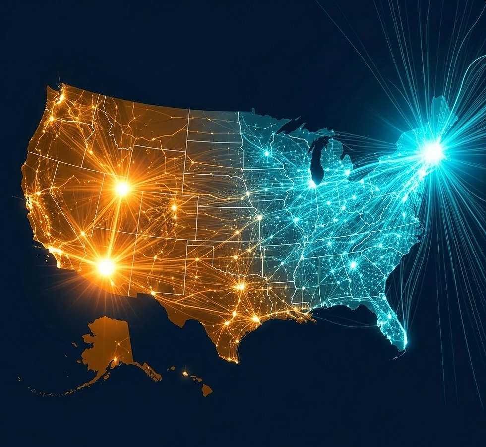 Map of the US. Geographic program flow

