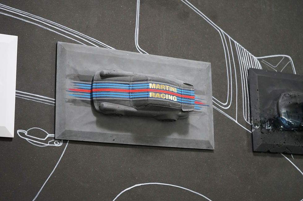 Thumbnail: Porsche Sculpture 911 Carrera 964 Turbo -  Concrete Art - Martini Livery