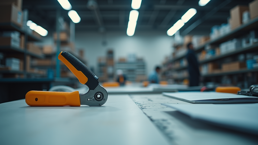 Eye-level view of a modern workspace with innovative tools