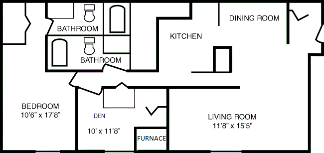 bedroom1den heat included