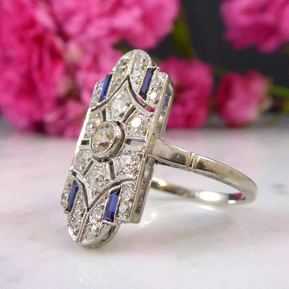 Thumbnail: Art Deco Sapphire and Diamond Set Ring