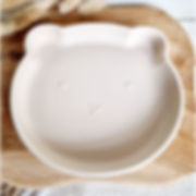 Siliconen bordje beer - beige