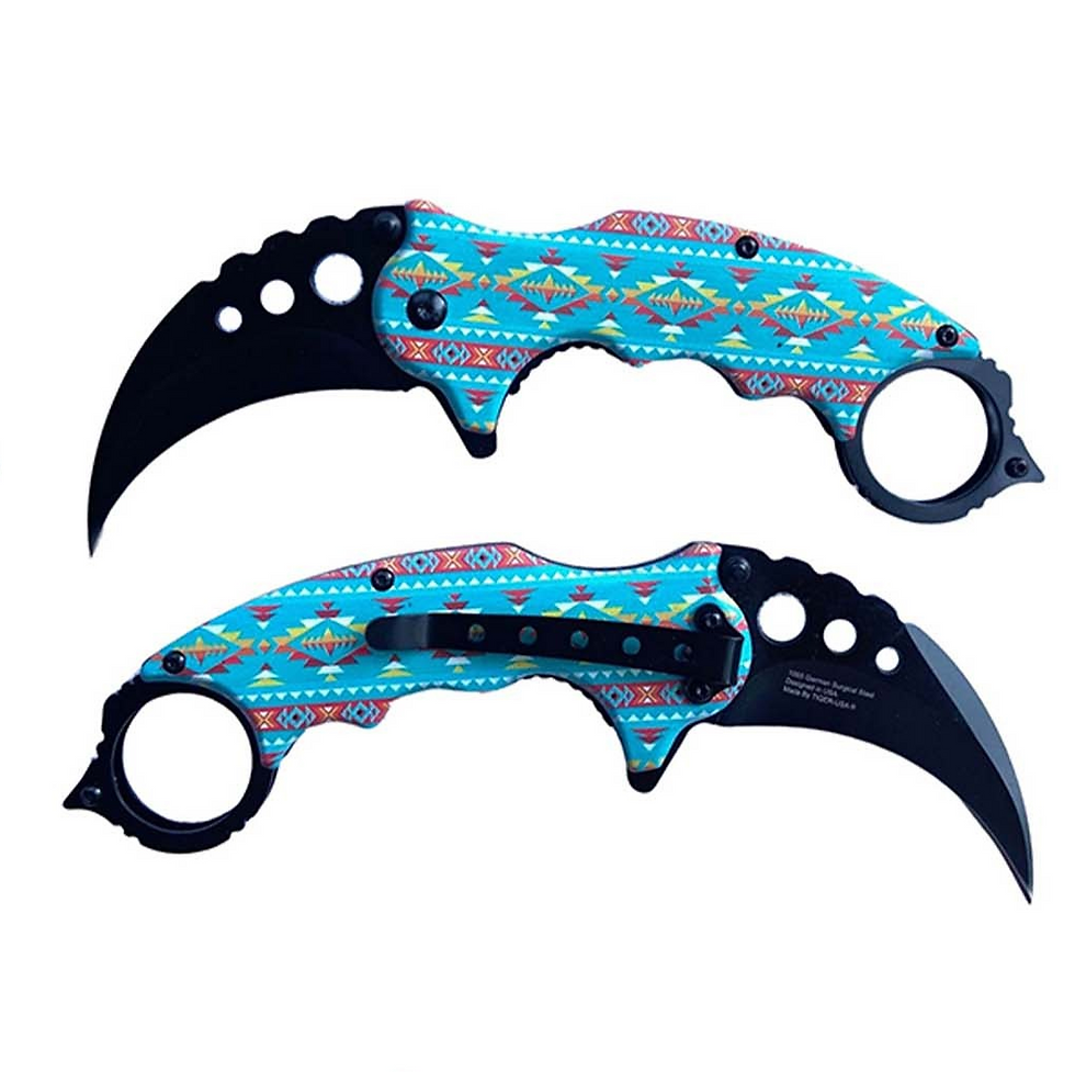 Thumbnail: Tribal Pattern Pocket Knife