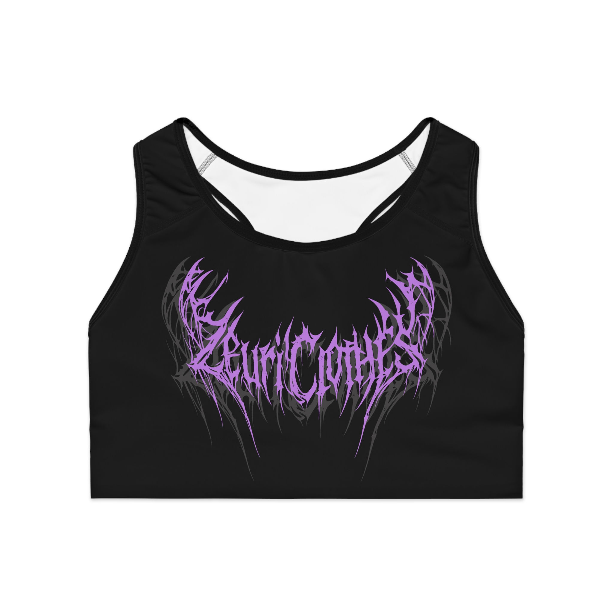 Gothic Purple Logo Sports Bra