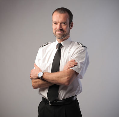 Retrato piloto do avião