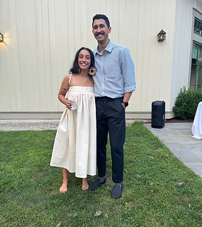 couple standing on the outdoor patio of the Fairfield Museum & History Center