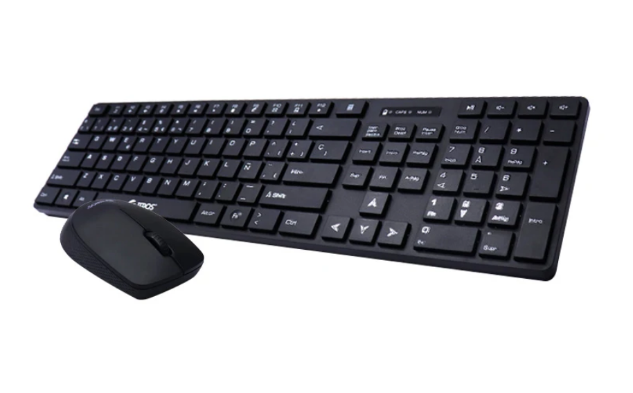 Kit Teclado y Mouse Inalámbrico Teros TE4070N, 2.4 GHz, acabado elegante