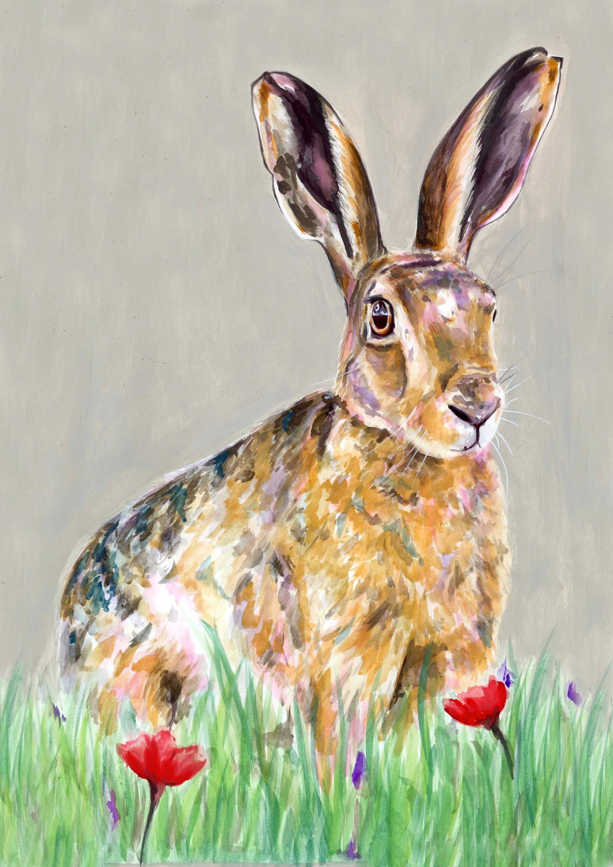 Golden hare print