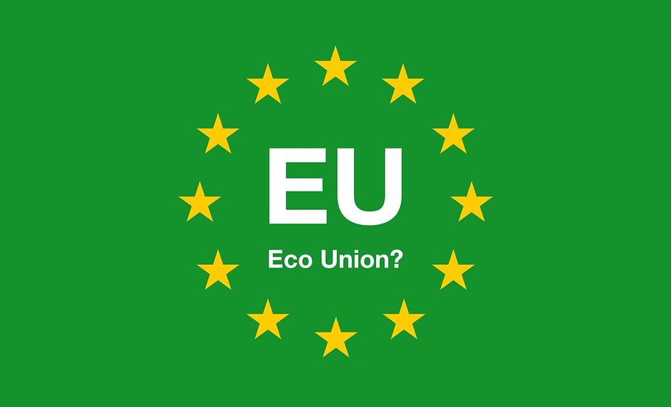 A flag saying EU Eco Union?
