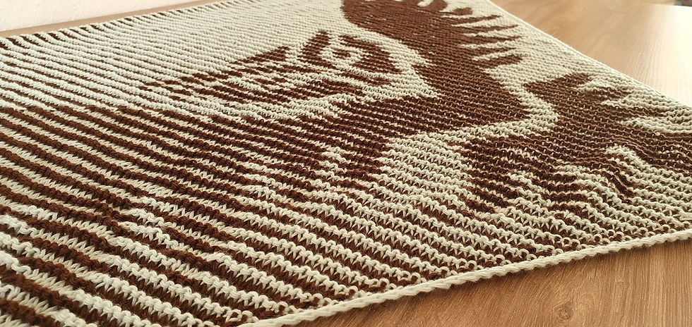 Miniaturbild: Eule, Schattenstricken, Motivtuch, Tuch Strickanleitung