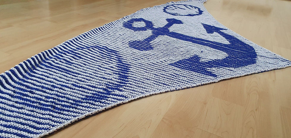 Miniaturbild: Anker, Schattenstricken, Motivtuch, Tuch Strickanleitung