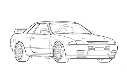 Skyline R32 Line art.png
