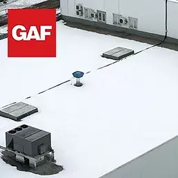 TPO roof on commercial building with skylights