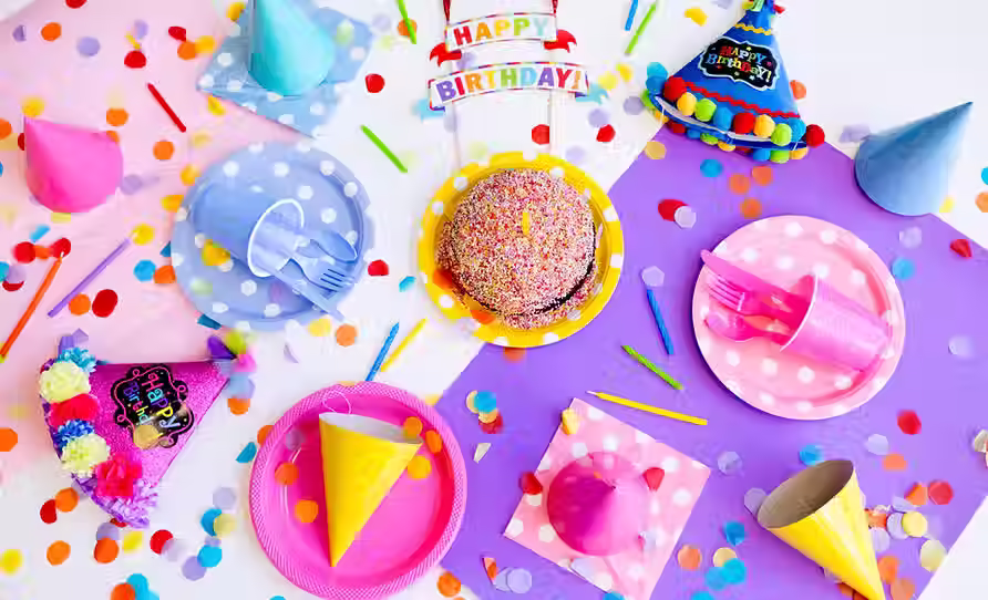 a colourful childs party scene