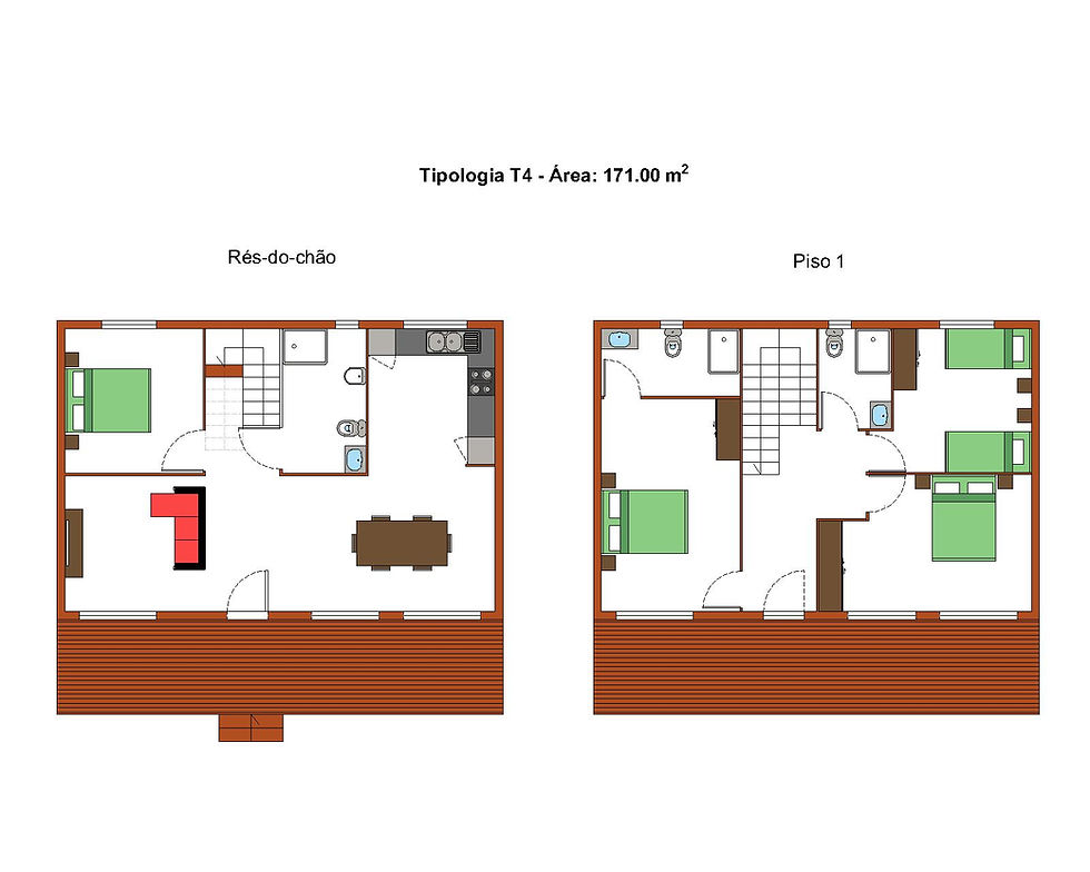 Miniatura: CASA MODULAR T4-8M T2 CON 171m²