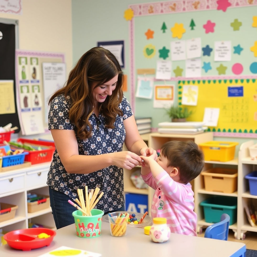 Teacher getting ready for the new school year.