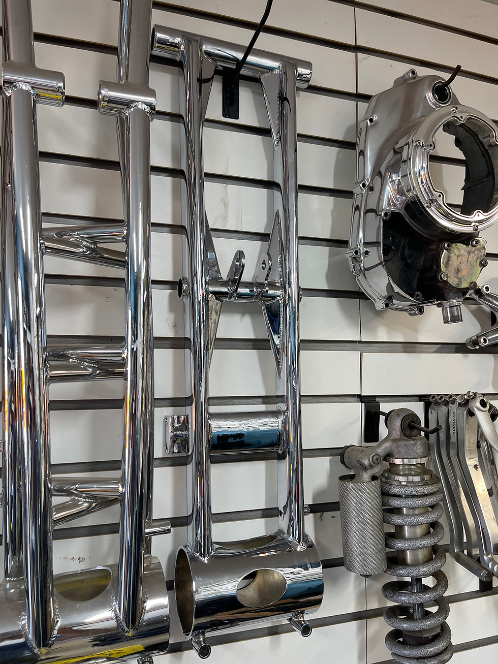 Thumbnail: Newly chromed swingarm