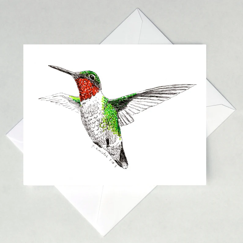 Hummingbird notecard from Paul Kmiotek
