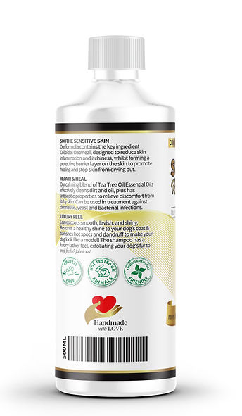 HWL pet supplies dog shampoo left label