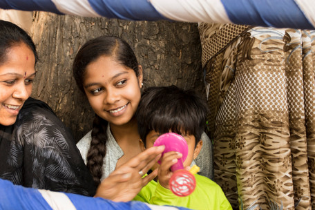 Girl with brother