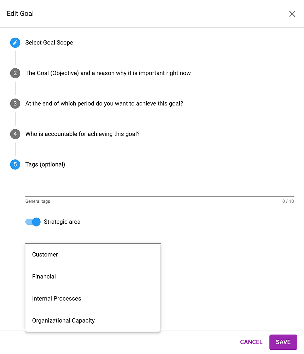 Agile Tools OKR wizard