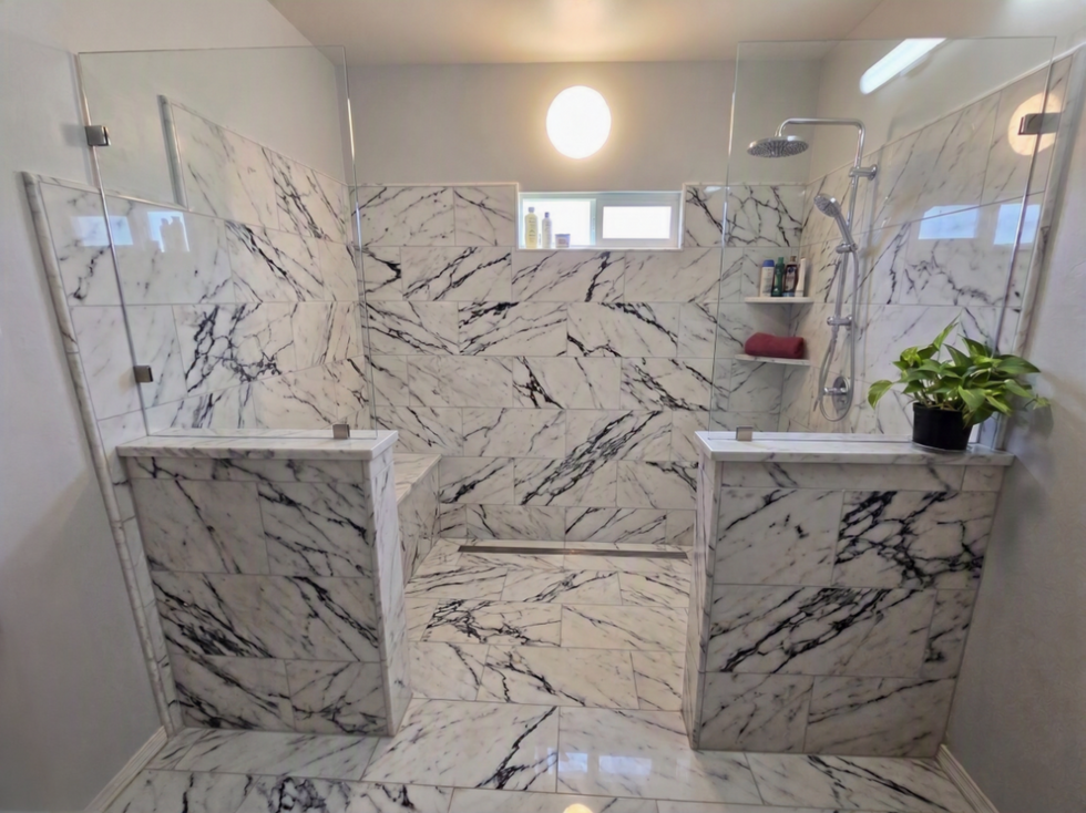Ruth's new walk-in shower- Bakersfield