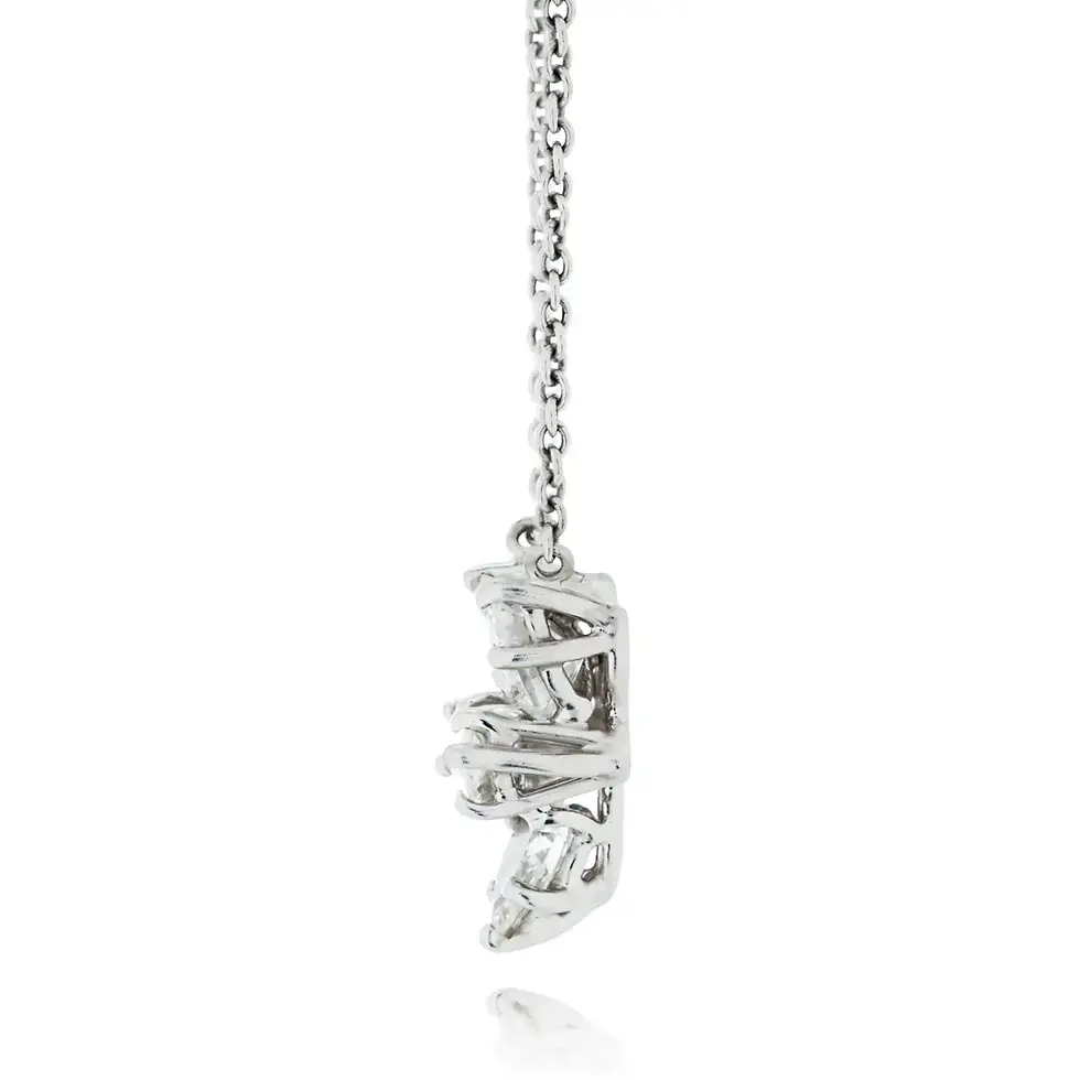 Thumbnail: Harry Winston 1.00 Carat Pear Shape Diamond Cluster Pendant Necklace in Platinum