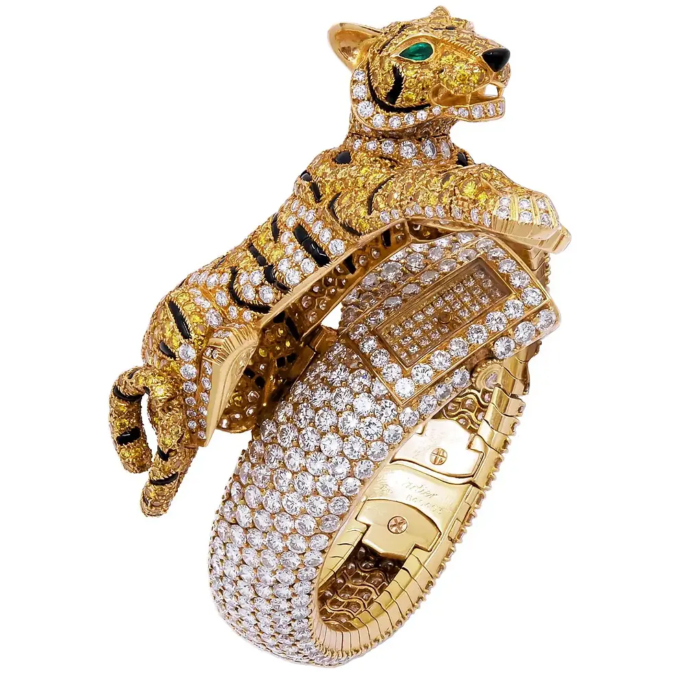 Thumbnail: Cartier Vivid Yellow, White Diamond Panther Watch