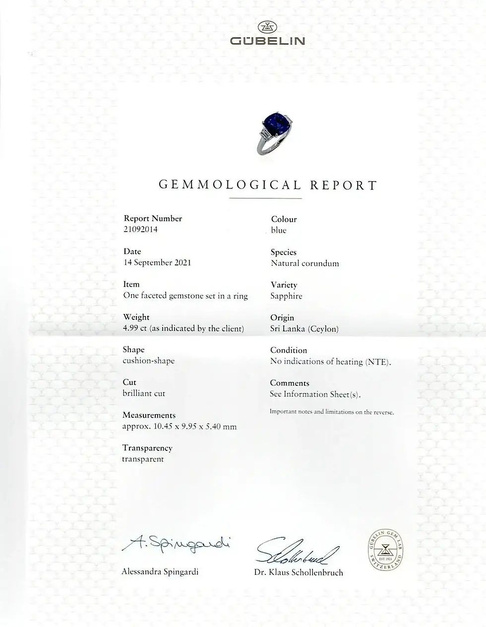 Thumbnail: Cartier AGL Certified 4.99 Carat No-Heat Blue Sapphire Three-Stone Engagement