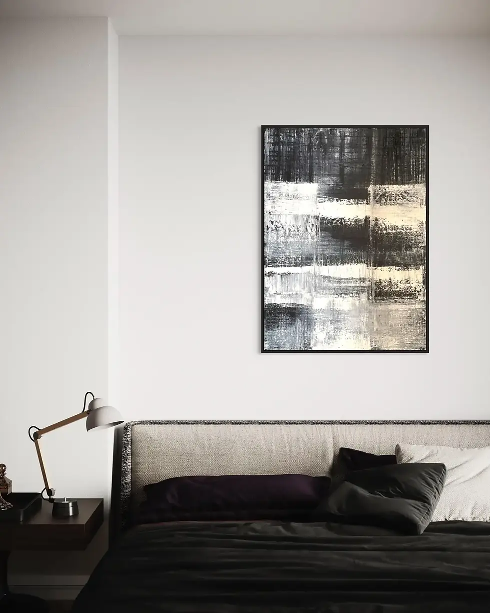 Thumbnail: "Marshmallow Rising" Black and White Contemporary Abstract by Frida Willis 2023