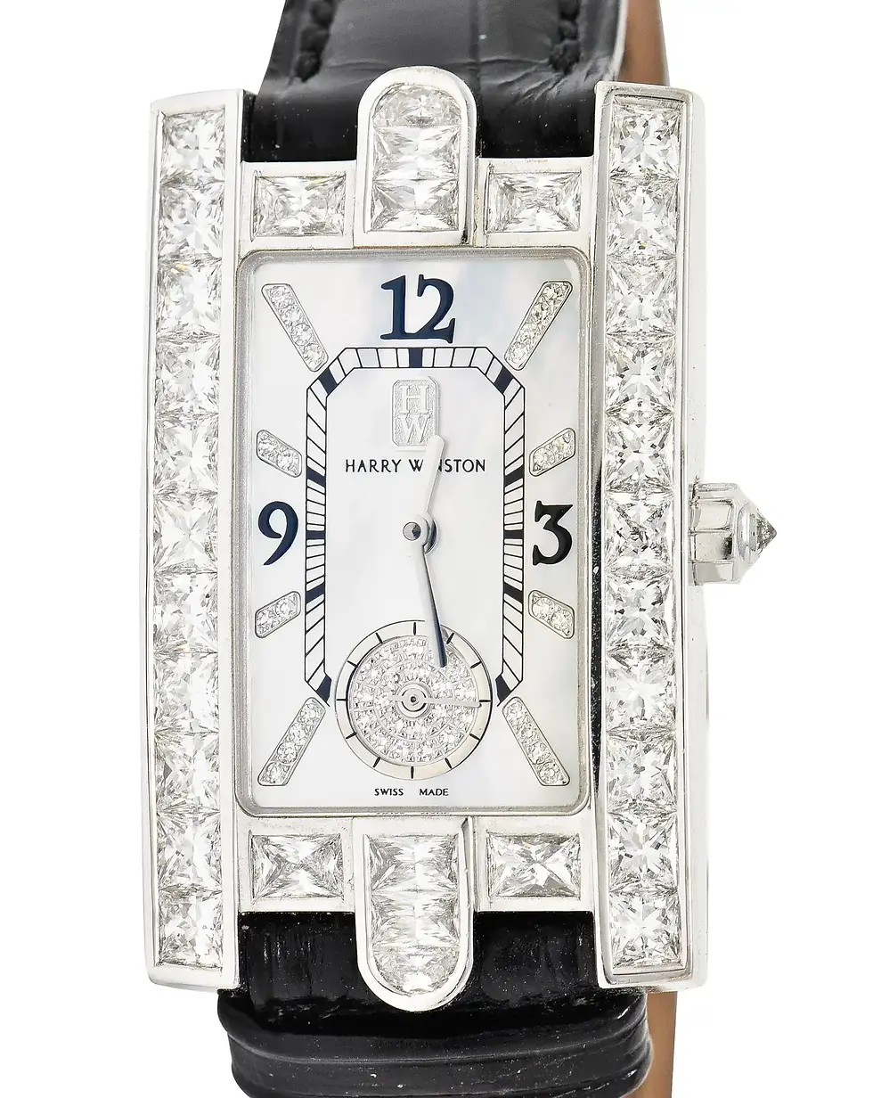 Thumbnail: Harry Winston French Cut 6.50 Carats Diamond 18 Karat Gold Avenue Watch