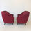 Miniature : Pair Of Dark Crimson Armchairs, circa 1940, Italy.
